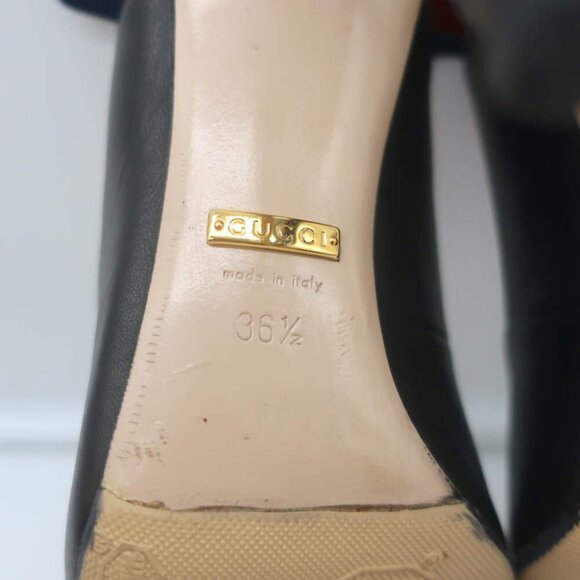 Gucci Sylvie Web Slingback Pumps Black Leather Size 36.5 - Picture 15 of 15